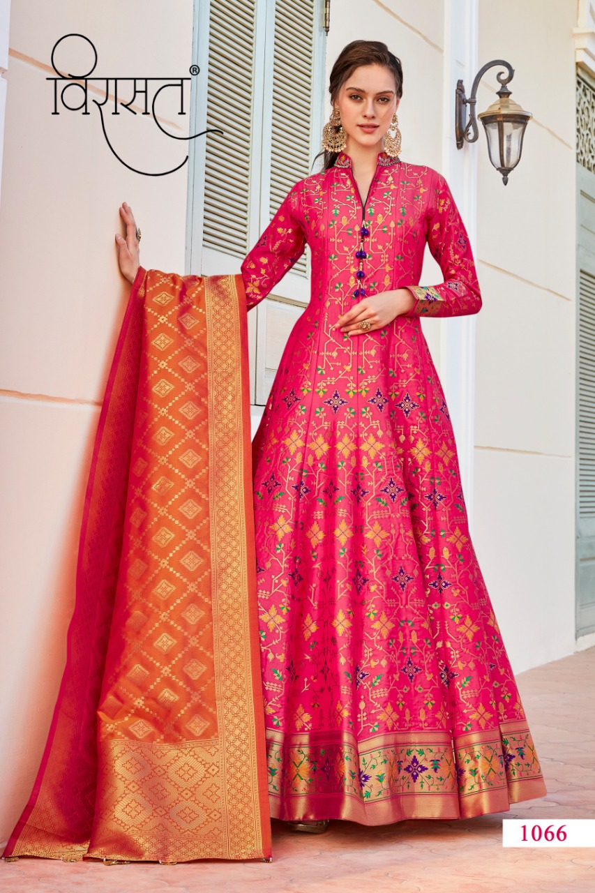 Ethnic Gowns | 10Kitmist Fashion Women's South Indian Silk Gown Banarasi  Model Maxi Long Dress for Girls Traditional Full Length Anarkali Long Frock  for Women Fullstiched Gaun | Freeup